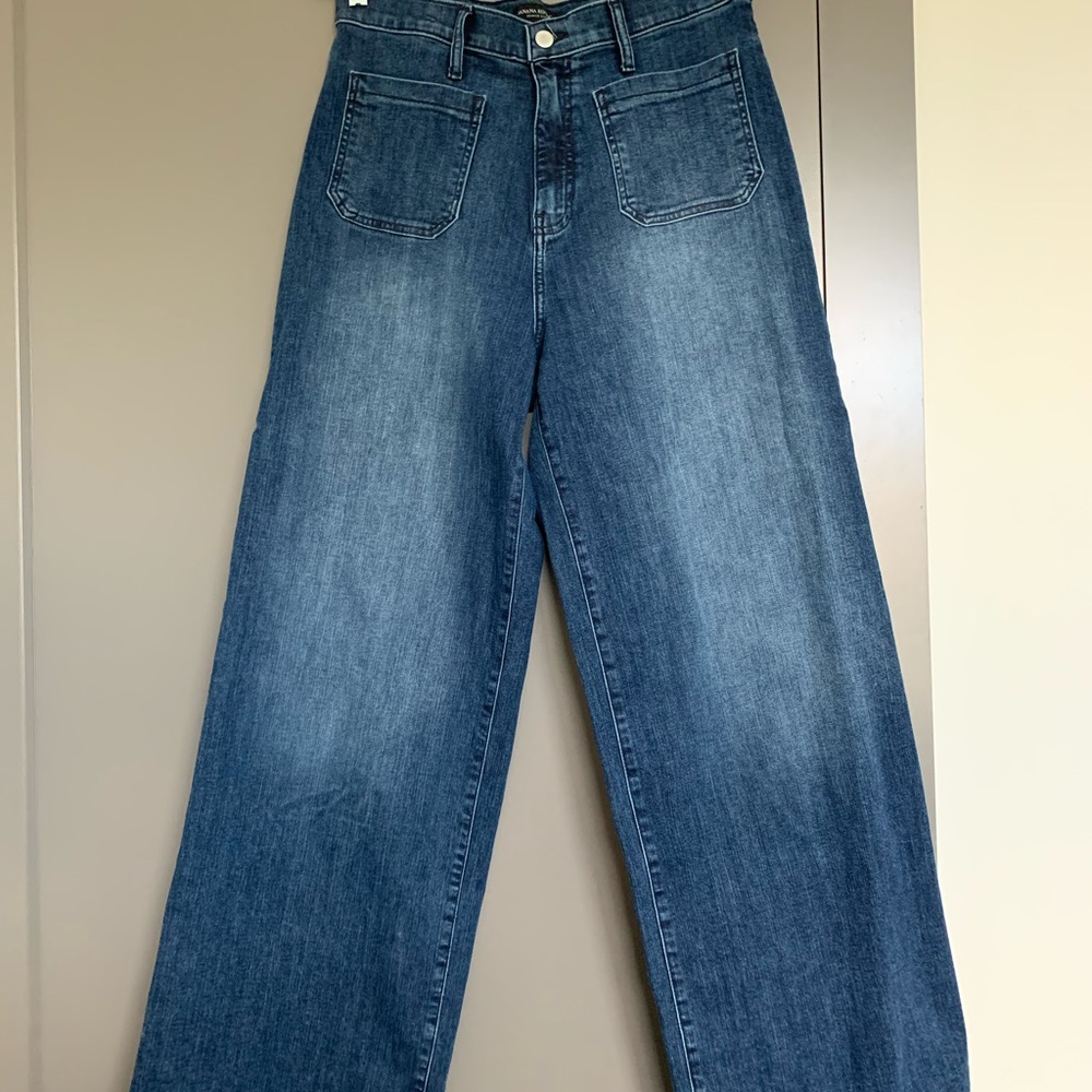 Premium denim high rise wide leg